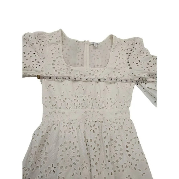 Nordstrom COTTON EYELET MIDI DRESS IN IVORY CLOUD SZ M - Picture 9 of 13
